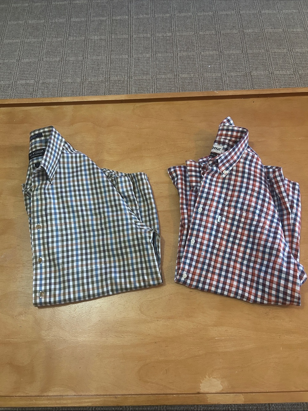 Barbour and M.S. McClellan Men’s Button Down Shirts, Large